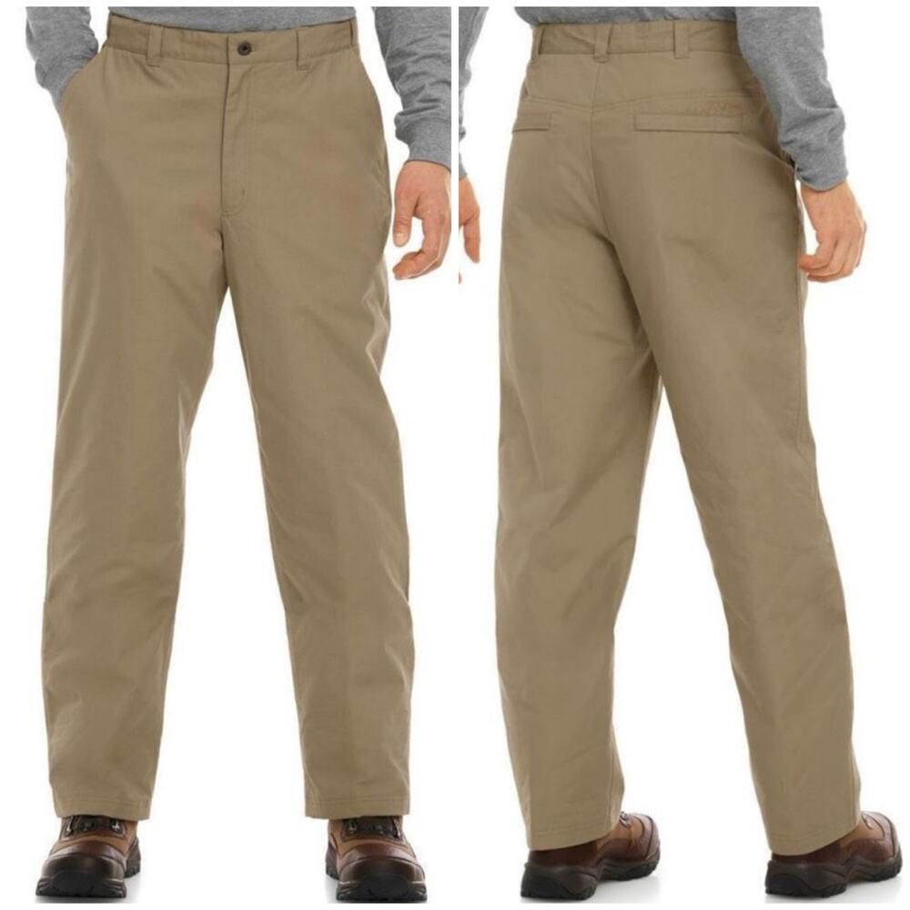 L.L. Bean Primaloft Quilted Lined Insulated Outdoor Khaki Pants 34x29